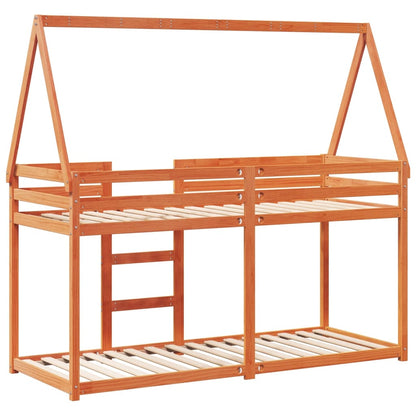 Bunk Bed without Mattress Wax Brown 90x200 cm Solid Wood Pine