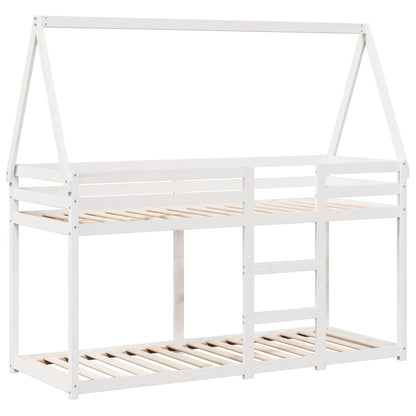 Bunk Bed without Mattress White 90x200 cm Solid Wood Pine