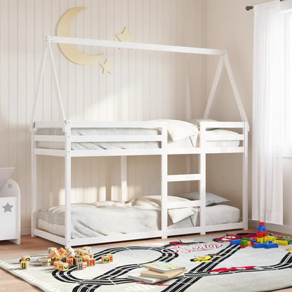 Bunk Bed without Mattress White 90x200 cm Solid Wood Pine