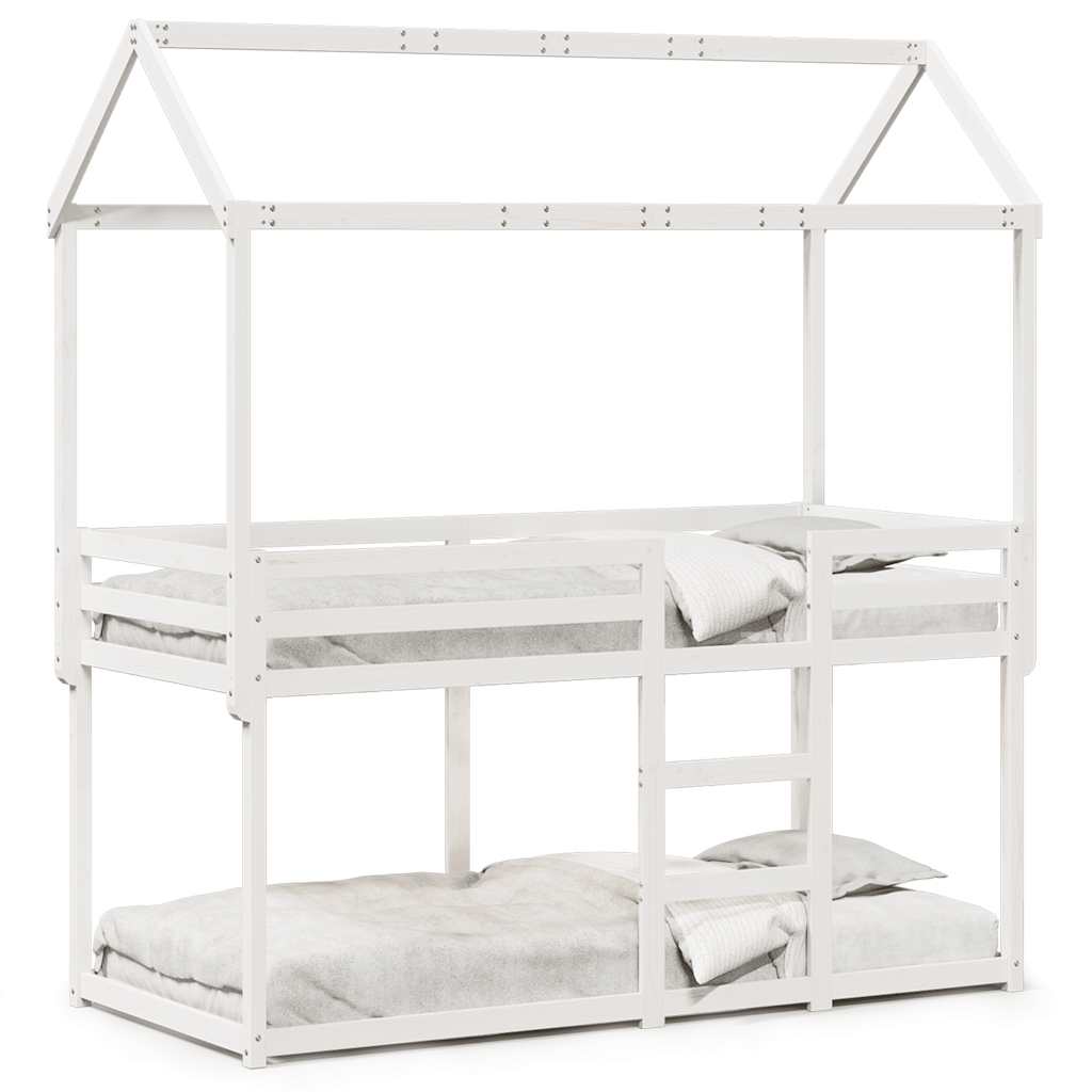 Bunk Bed without Mattress White 90x200 cm Solid Wood Pine