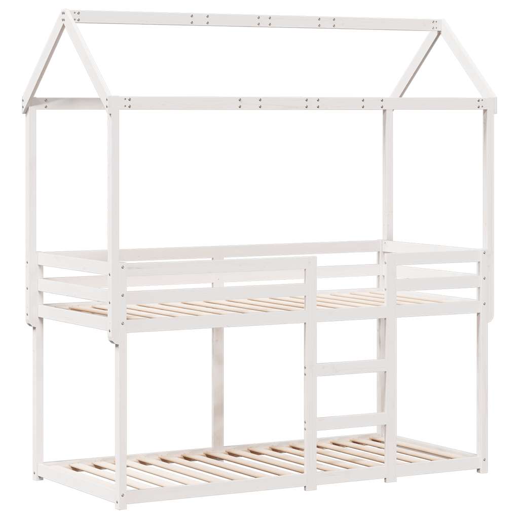 Bunk Bed without Mattress White 90x200 cm Solid Wood Pine