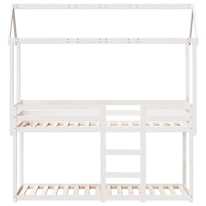Bunk Bed without Mattress White 90x200 cm Solid Wood Pine