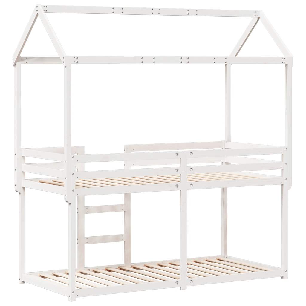 Bunk Bed without Mattress White 90x200 cm Solid Wood Pine