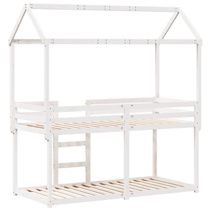 Bunk Bed without Mattress White 90x200 cm Solid Wood Pine