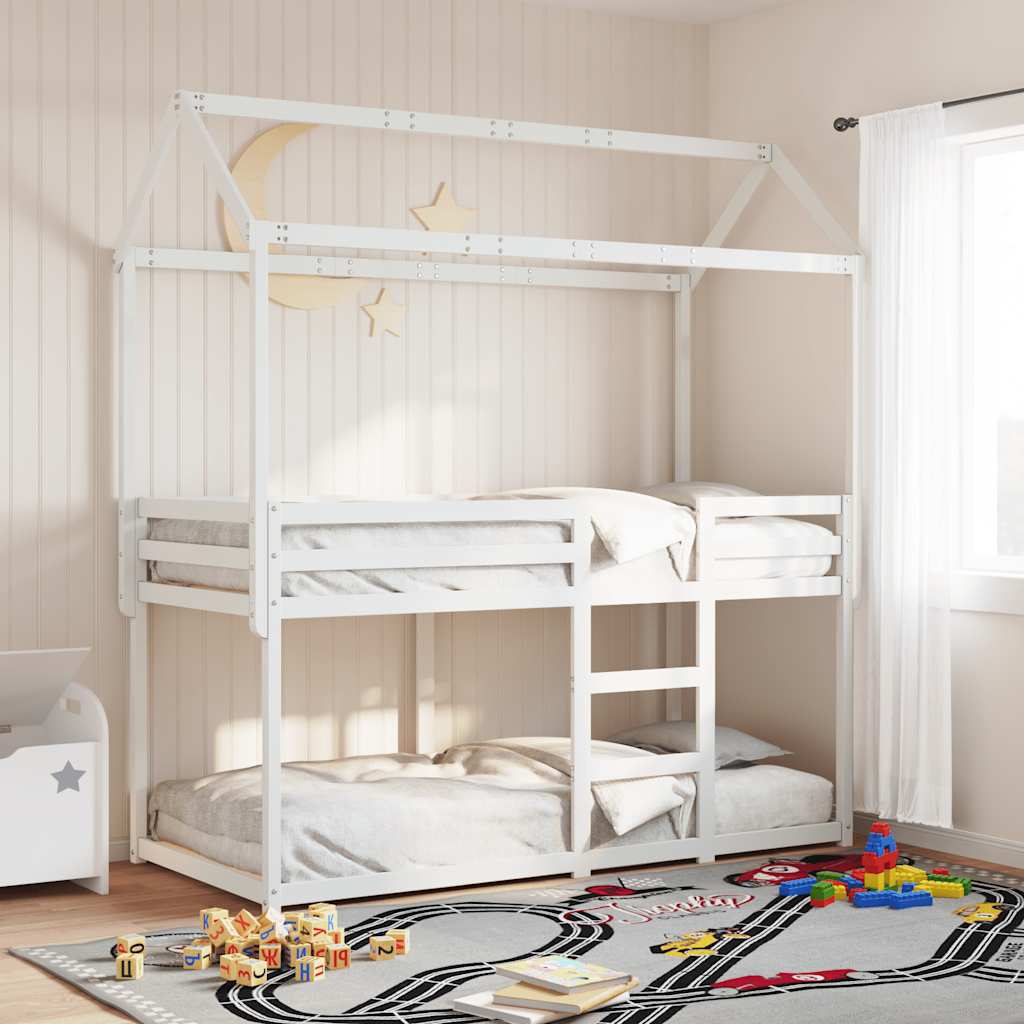 Bunk Bed without Mattress White 90x200 cm Solid Wood Pine