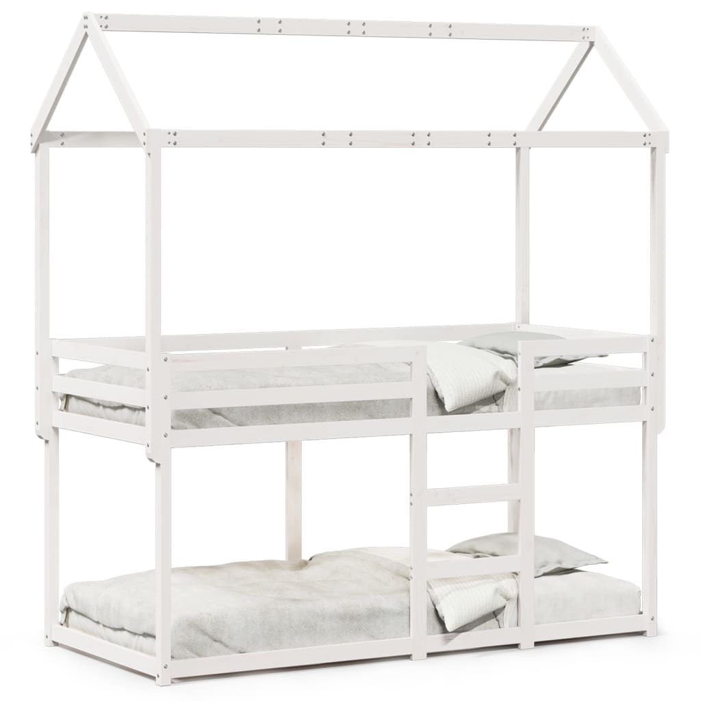 Bunk Bed without Mattress White 90x200 cm Solid Wood Pine