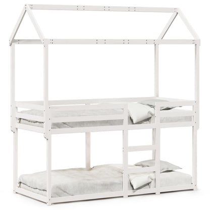 Bunk Bed without Mattress White 90x200 cm Solid Wood Pine