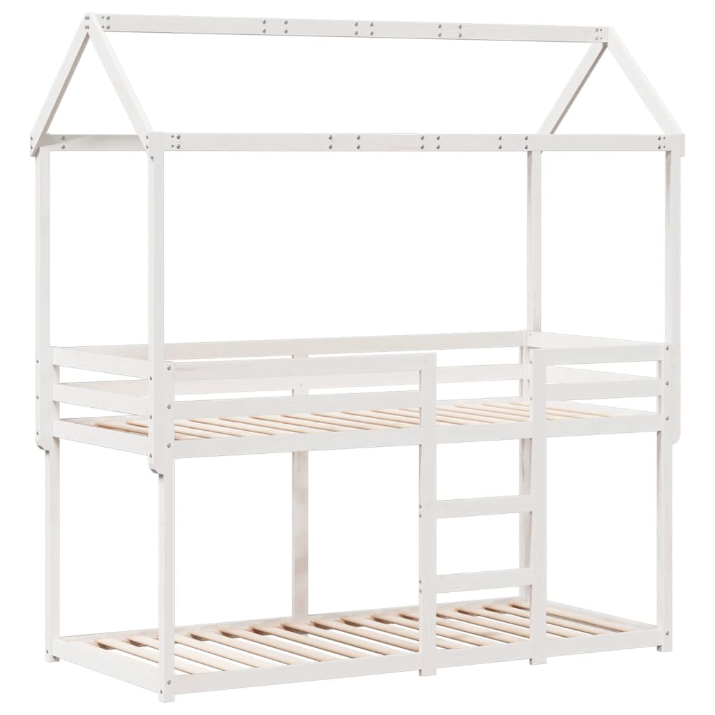Bunk Bed without Mattress White 90x200 cm Solid Wood Pine