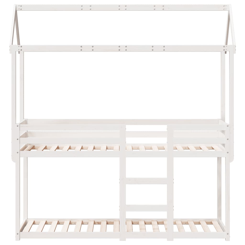 Bunk Bed without Mattress White 90x200 cm Solid Wood Pine