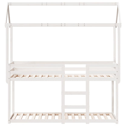 Bunk Bed without Mattress White 90x200 cm Solid Wood Pine