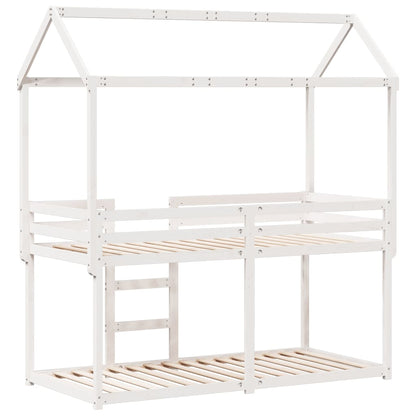 Bunk Bed without Mattress White 90x200 cm Solid Wood Pine