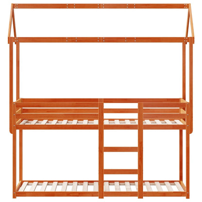 Bunk Bed without Mattress Wax Brown 80x200 cm Solid Wood Pine