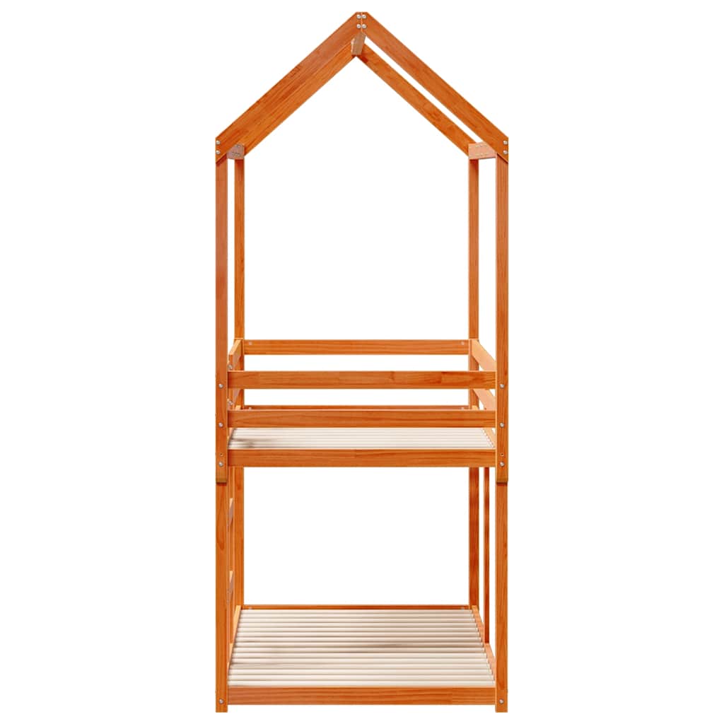 Bunk Bed without Mattress Wax Brown 80x200 cm Solid Wood Pine