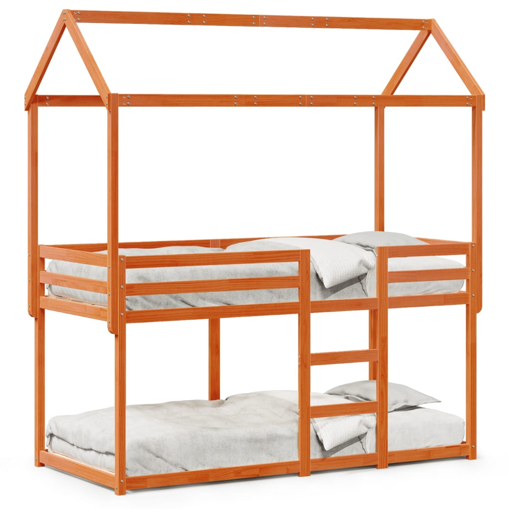 Bunk Bed without Mattress Wax Brown 90x190 cm Single Solid Wood Pine