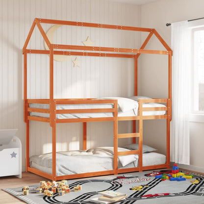 Bunk Bed without Mattress Wax Brown 90x190 cm Single Solid Wood Pine