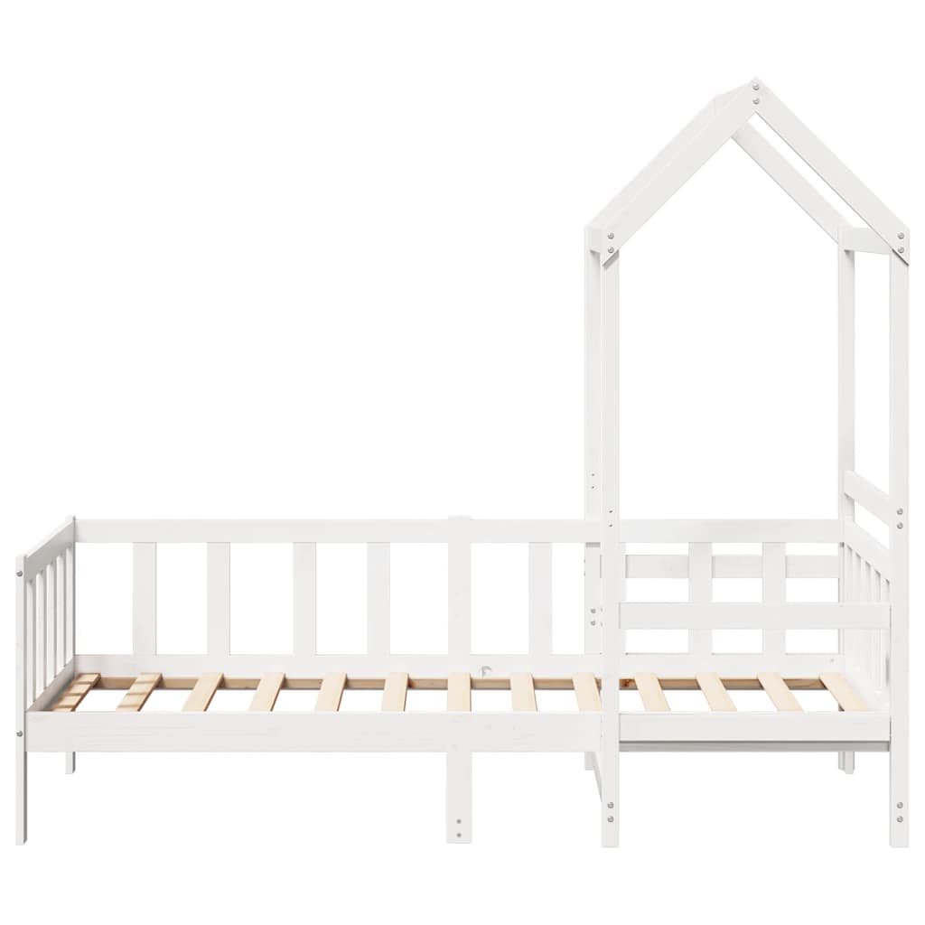 Day Bed with Roof without Mattress White 80x200 cm Solid Wood