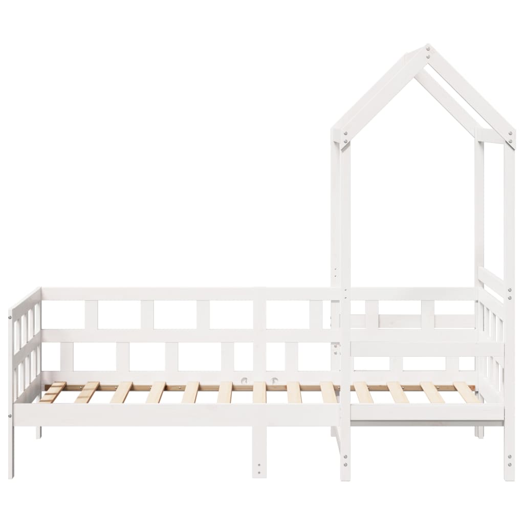 Day Bed with Roof without Mattress White 80x200 cm Solid Wood