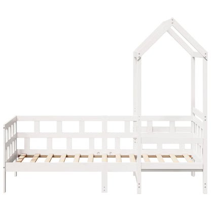 Day Bed with Roof without Mattress White 80x200 cm Solid Wood