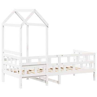 Day Bed with Roof without Mattress White 80x200 cm Solid Wood