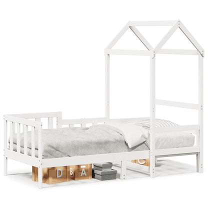 Day Bed with Roof without Mattress White 80x200 cm Solid Wood
