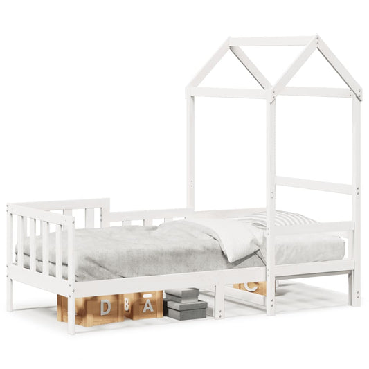 Day Bed with Roof without Mattress White 80x200 cm Solid Wood