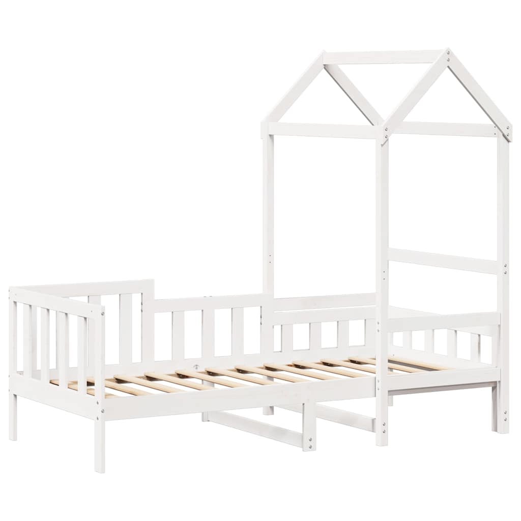 Day Bed with Roof without Mattress White 80x200 cm Solid Wood