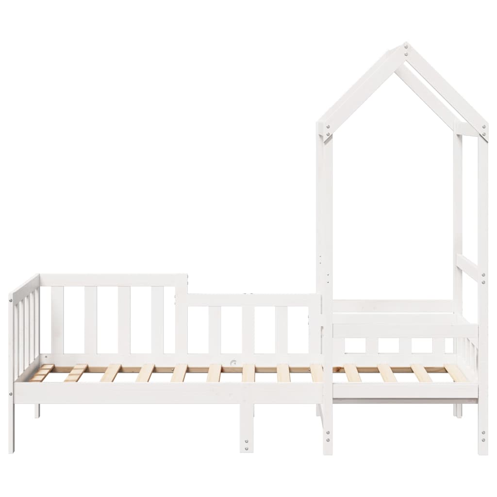 Day Bed with Roof without Mattress White 80x200 cm Solid Wood