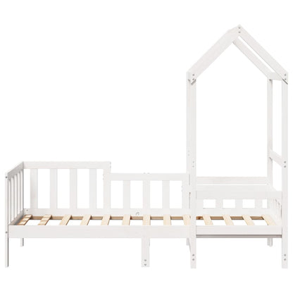 Day Bed with Roof without Mattress White 80x200 cm Solid Wood