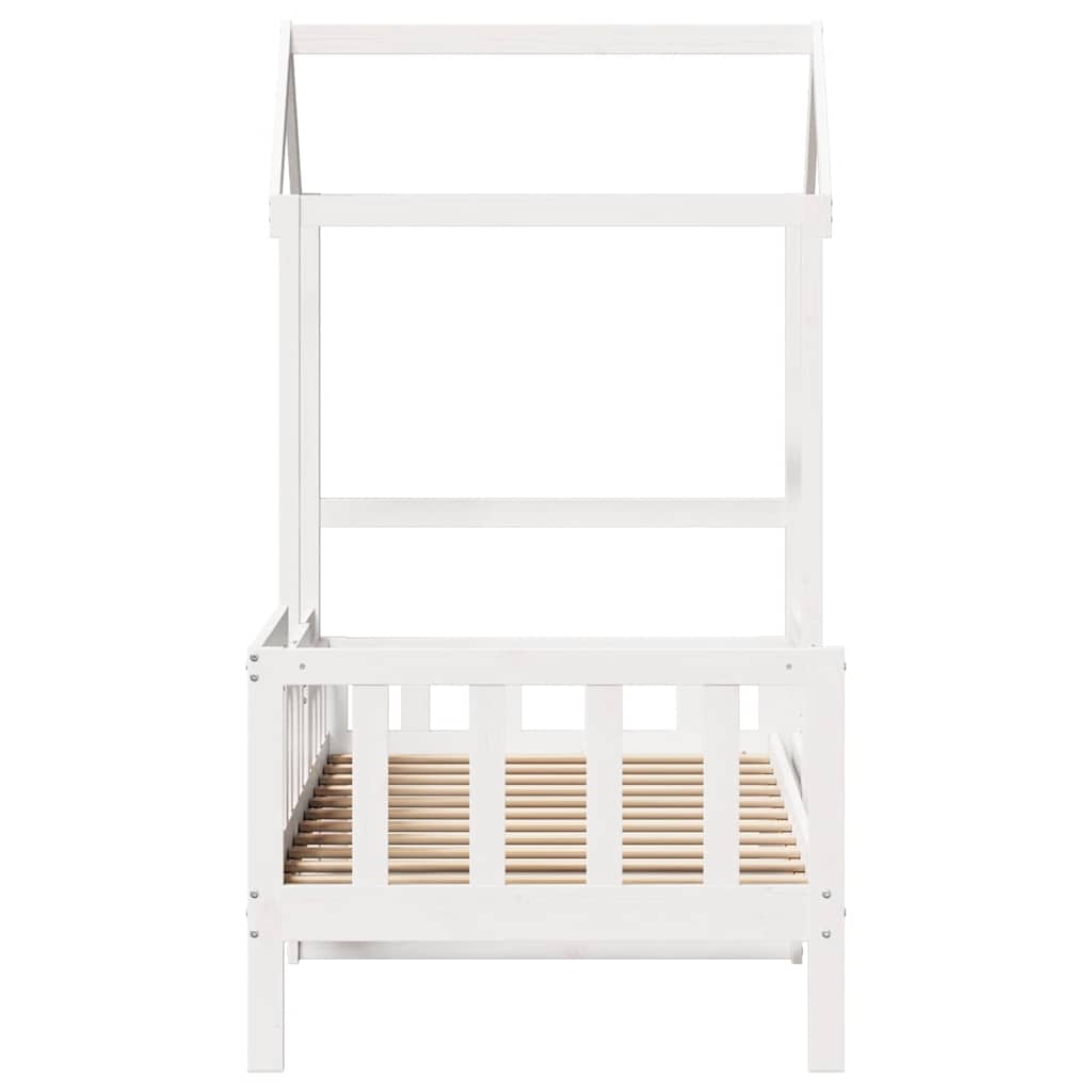 Day Bed with Roof without Mattress White 80x200 cm Solid Wood
