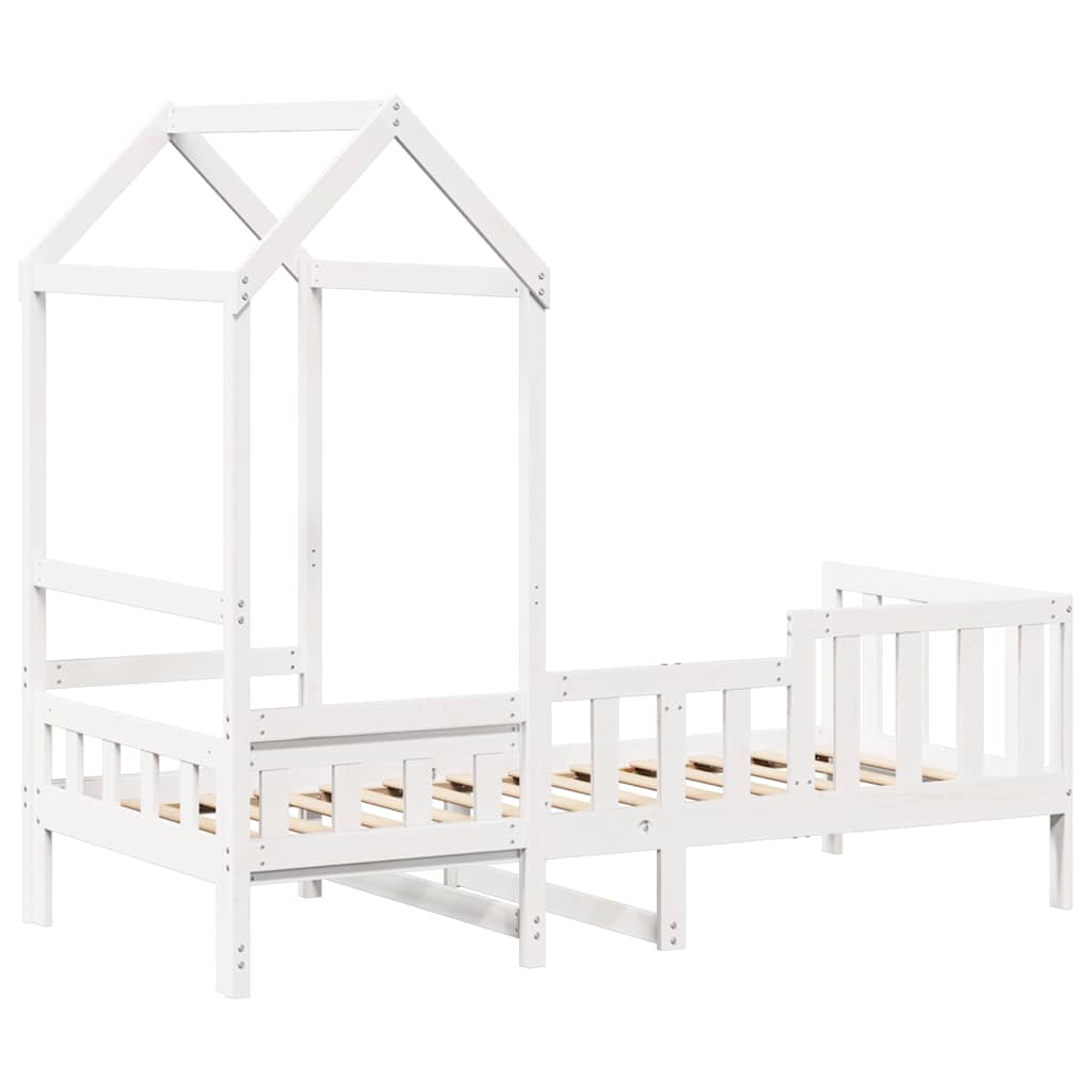 Day Bed with Roof without Mattress White 80x200 cm Solid Wood