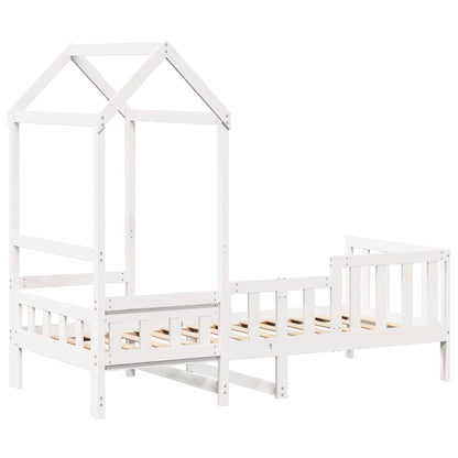 Day Bed with Roof without Mattress White 80x200 cm Solid Wood