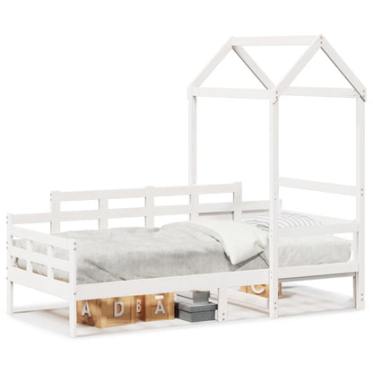 Day Bed with Roof without Mattress White 80x200 cm Solid Wood