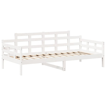 Day Bed and Bench Set with Roof without Mattress White 80x200 cm