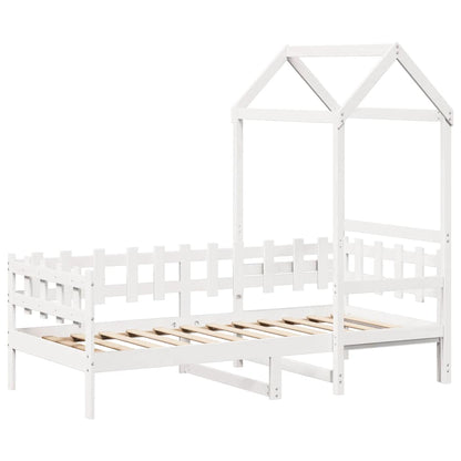 Day Bed with Roof without Mattress White 80x200 cm Solid Wood
