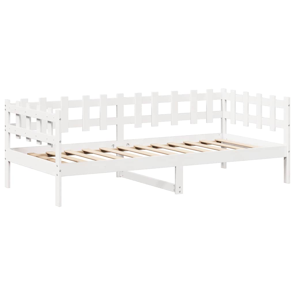 Day Bed with Roof without Mattress White 80x200 cm Solid Wood