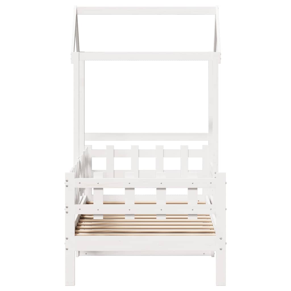 Day Bed with Roof without Mattress White 80x200 cm Solid Wood