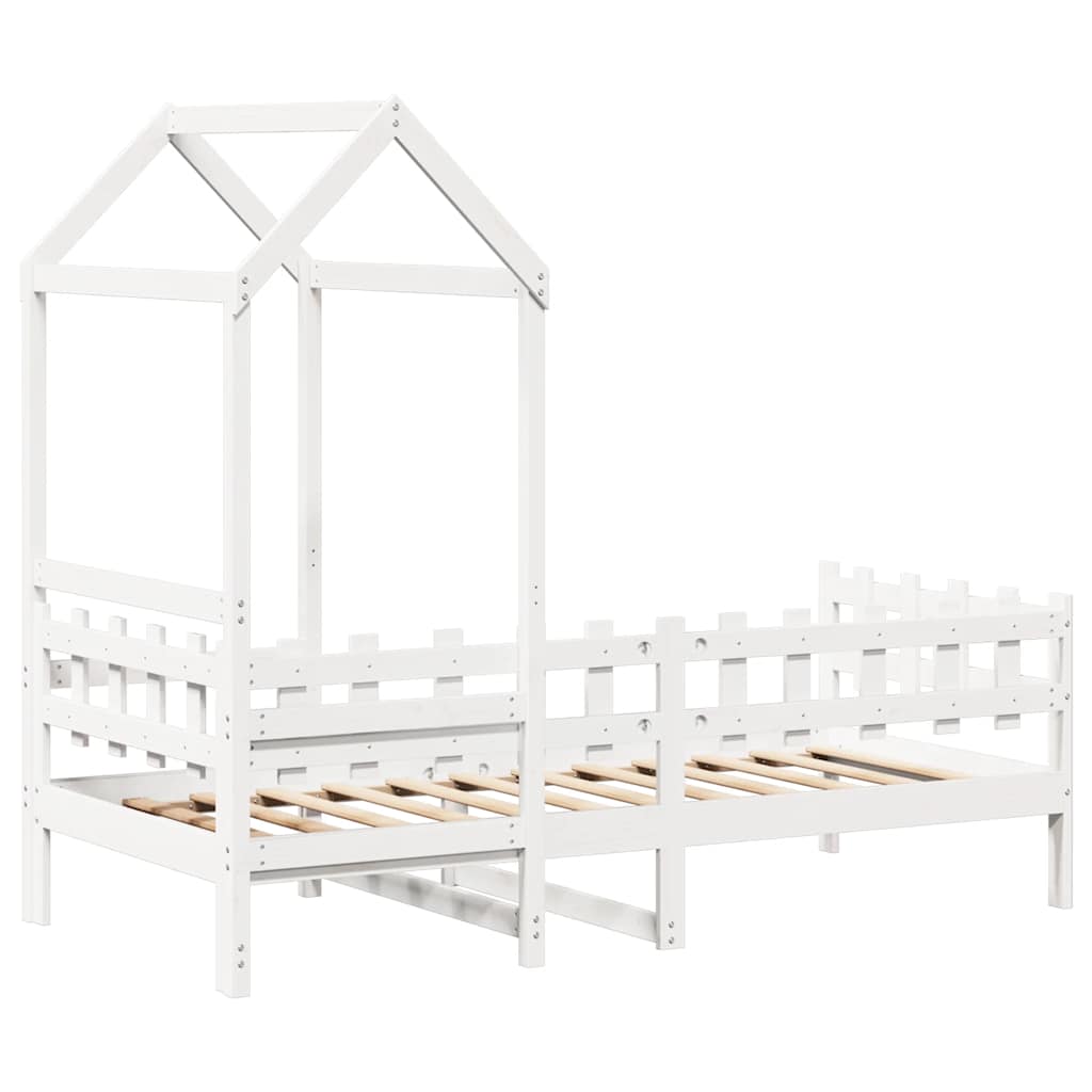 Day Bed with Roof without Mattress White 80x200 cm Solid Wood
