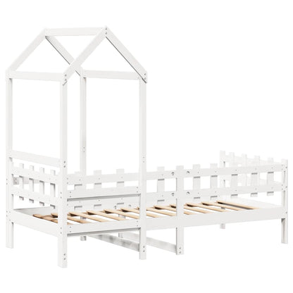 Day Bed with Roof without Mattress White 80x200 cm Solid Wood