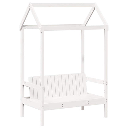 Day Bed and Bench Set with Roof without Mattress White 80x200 cm