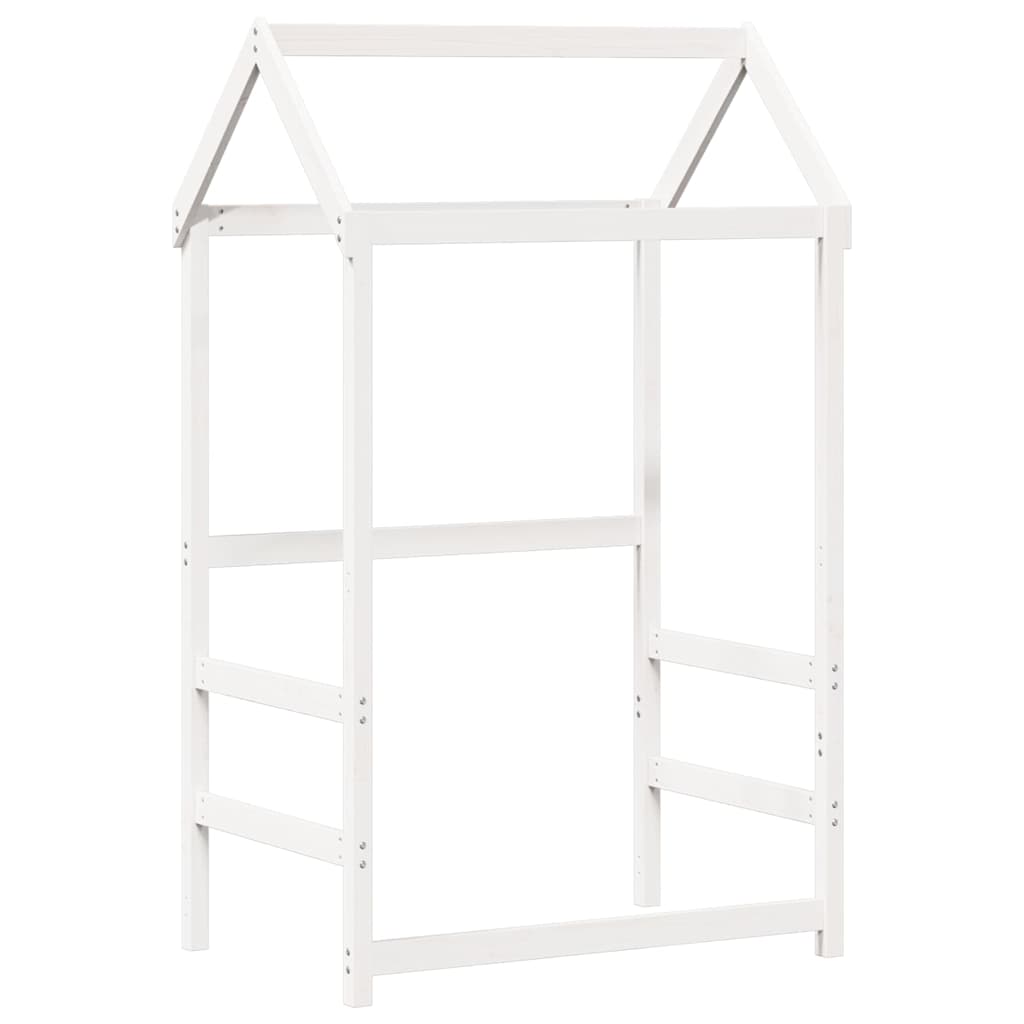 Day Bed and Bench Set with Roof without Mattress White 80x200cm