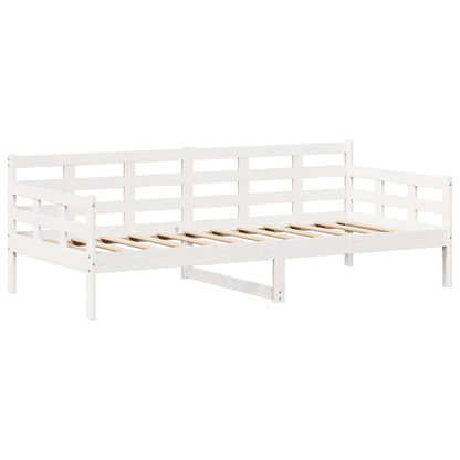 Day Bed and Bench Set with Roof without Mattress White 80x200 cm