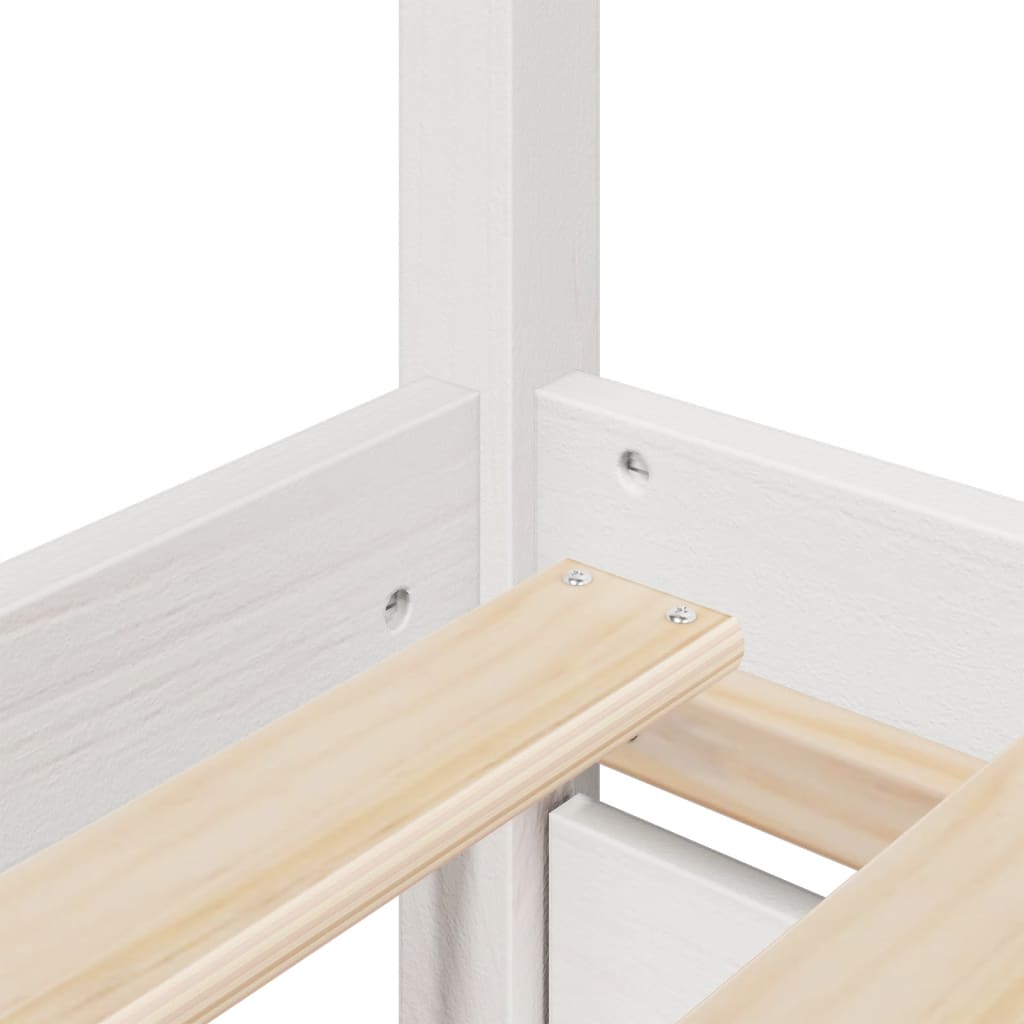 Bed Frame without Mattress White 135x190 cm Double Solid Wood Pine