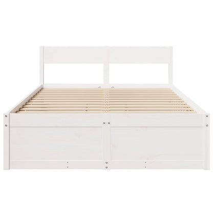 Bed Frame without Mattress White 120x190 cm Small Double Solid Wood Pine