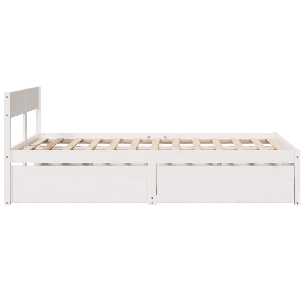 Bed Frame without Mattress White 120x190 cm Small Double Solid Wood Pine