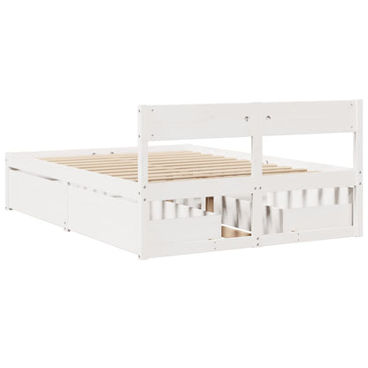 Bed Frame without Mattress White 120x190 cm Small Double Solid Wood Pine