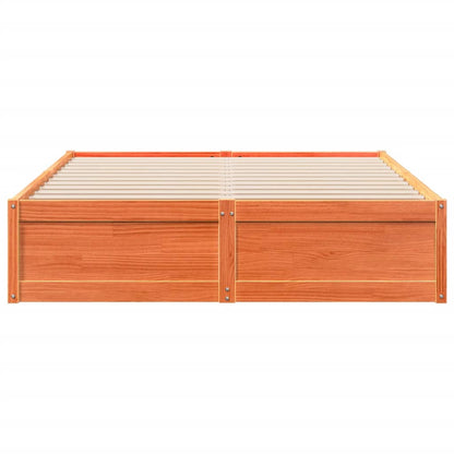 Bed Frame without Mattress Wax Brown 140x200 cm Solid Wood Pine