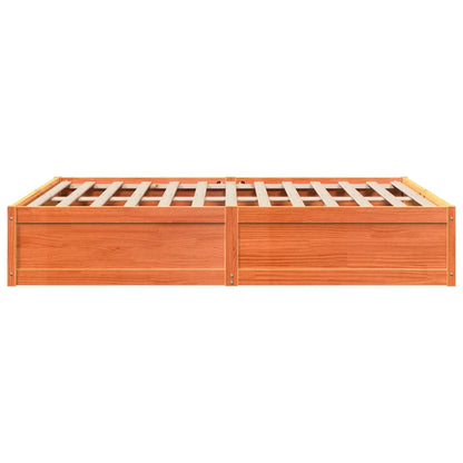Bed Frame without Mattress Wax Brown 140x200 cm Solid Wood Pine