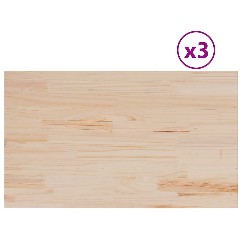 Table Tops 3 pcs 80x47x1.7 cm Rectangular Solid Wood Pine