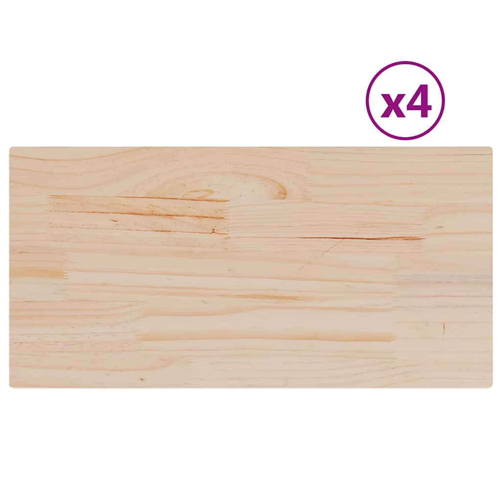 Table Tops 4 pcs 90x45x1.7 cm Rectangular Solid Wood Pine