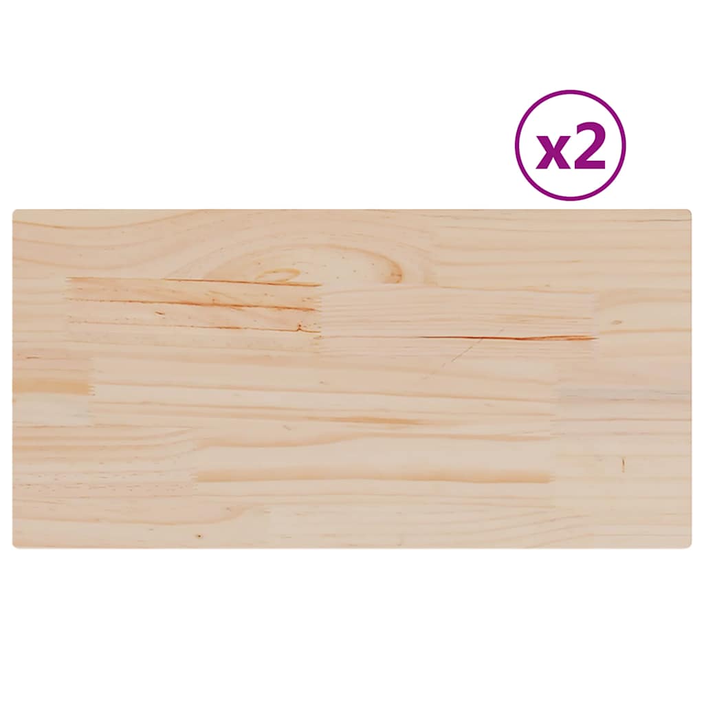 Table Tops 2 pcs 70x35x2.5 cm Rectangular Solid Wood Pine